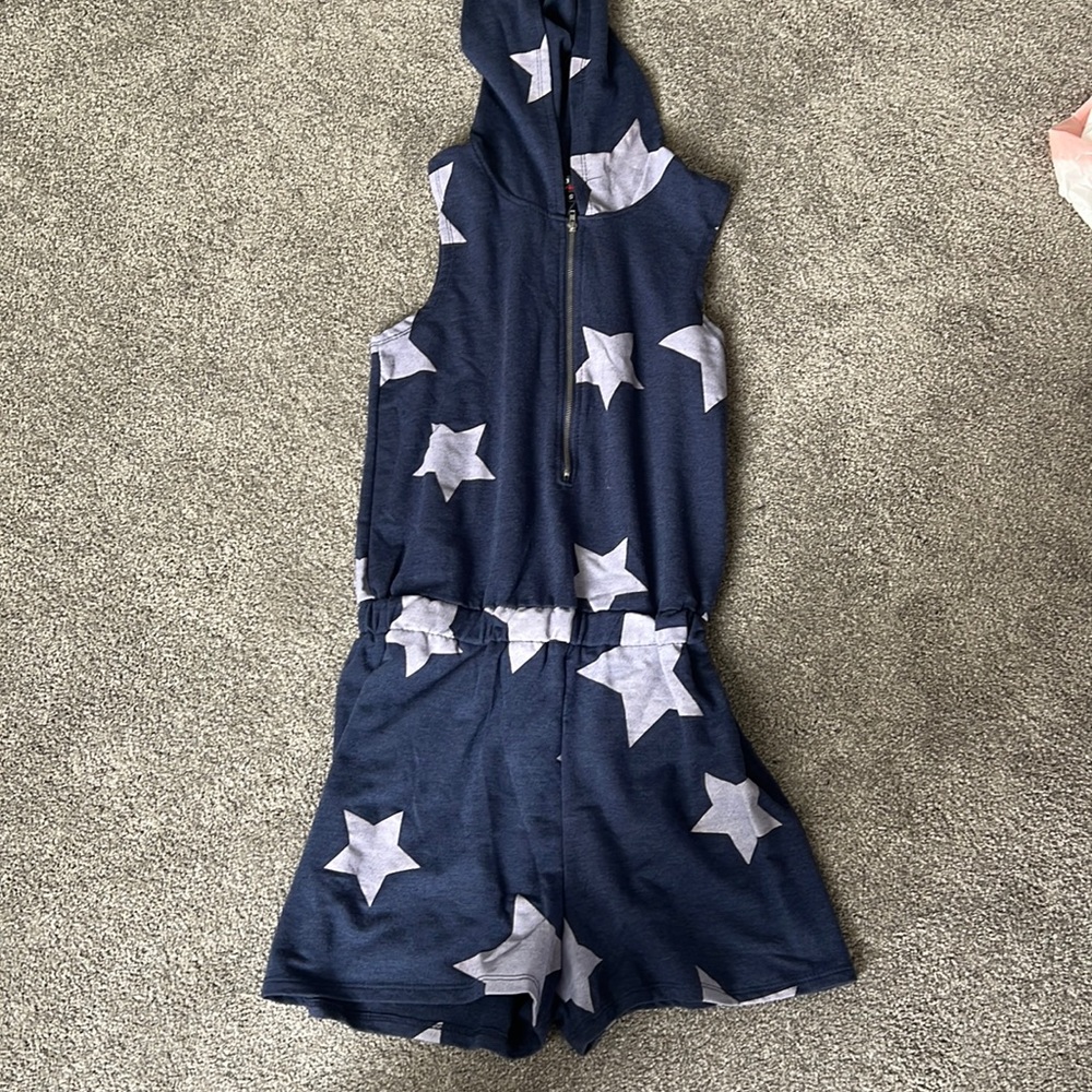 Blue Star Zip up Jumpsuit